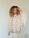 Embroidered Zip-Up Linen Suit