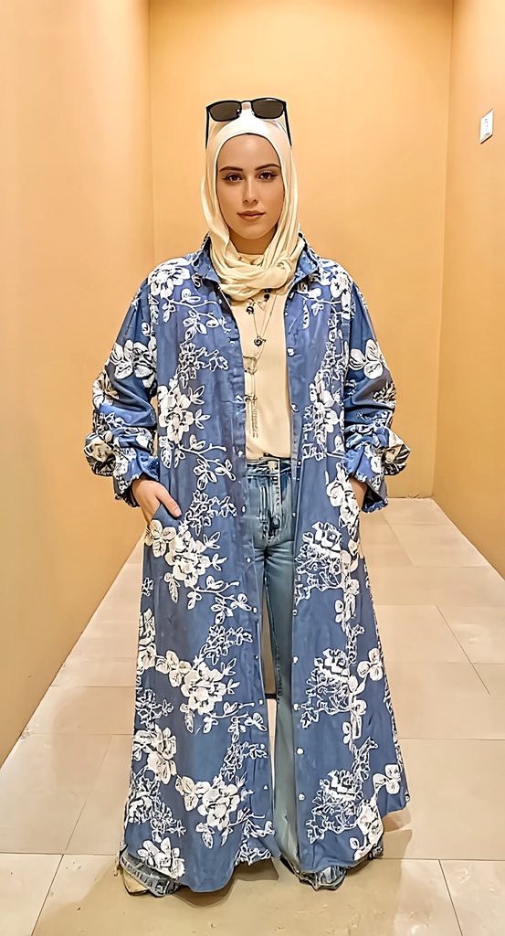 Floral Denim Shirt Dress