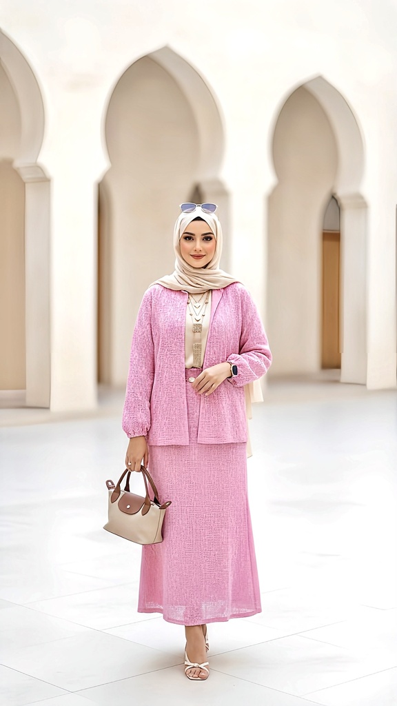 Openwork Knit Skirt Suit