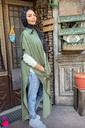 High slit satin poncho 