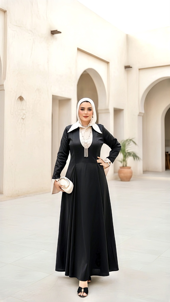 Midnight Contrast Dress