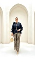 Organza Blouse Sequin Pants Suit