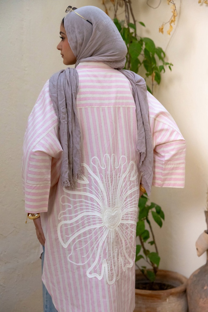 Embroidered Striped short shirt