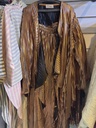 Metallic Pleated Blouse Pants Suit