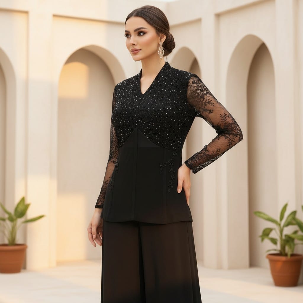 Shimmer Lace Corset Suit 