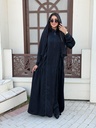 Contrast Stitch Zip Abaya