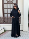 Contrast Stitch Zip Abaya