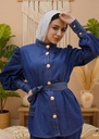 Button-front Denim Set