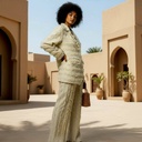 Guipure Lace Detail Blazer Suit