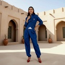 Long Front Shirt Denim Suit