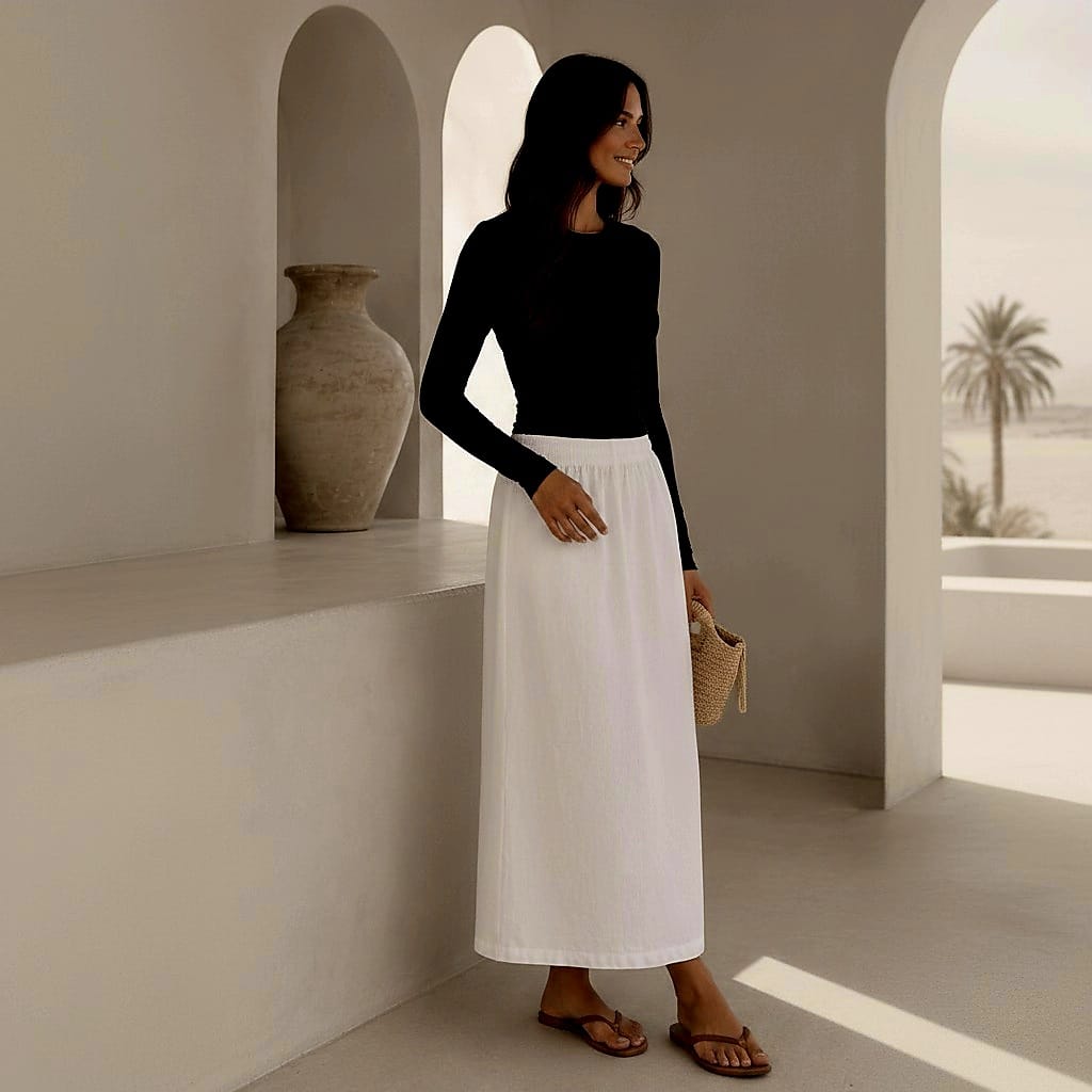Lining Linen Skirt 