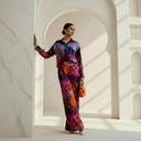 Abstract Marble Satin Suit