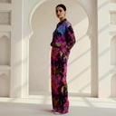 Abstract Marble Satin Suit