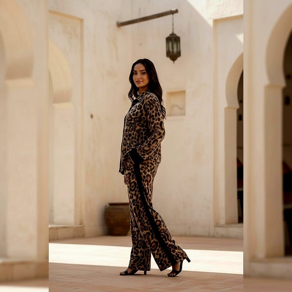 Jungle Tiger Sequins Pants Set