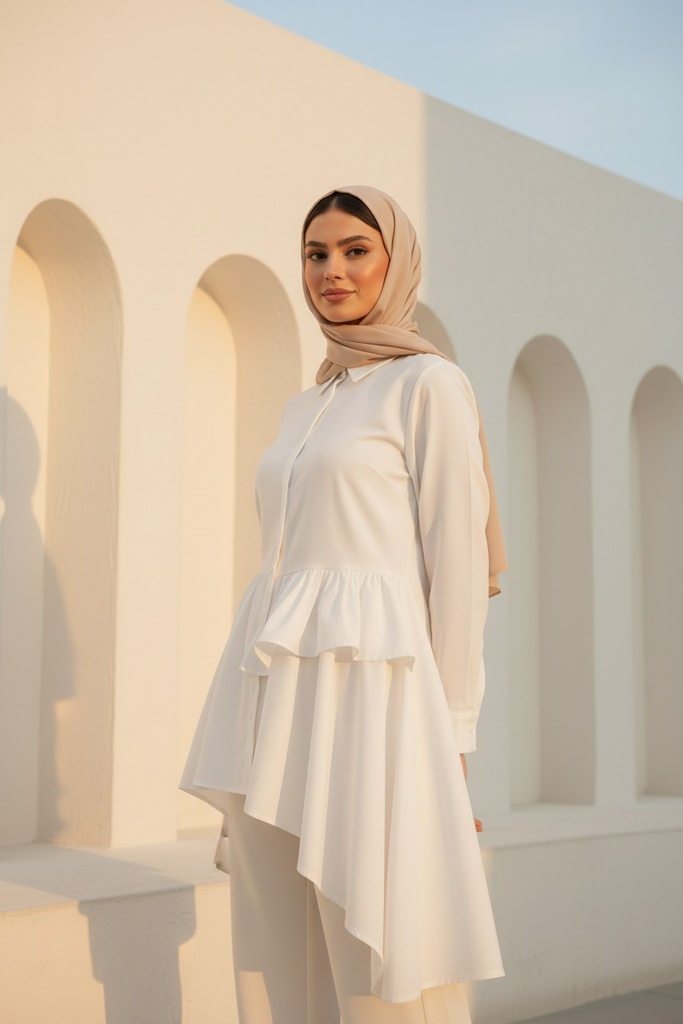 Asymmetrical Peplum Blopin Shirt