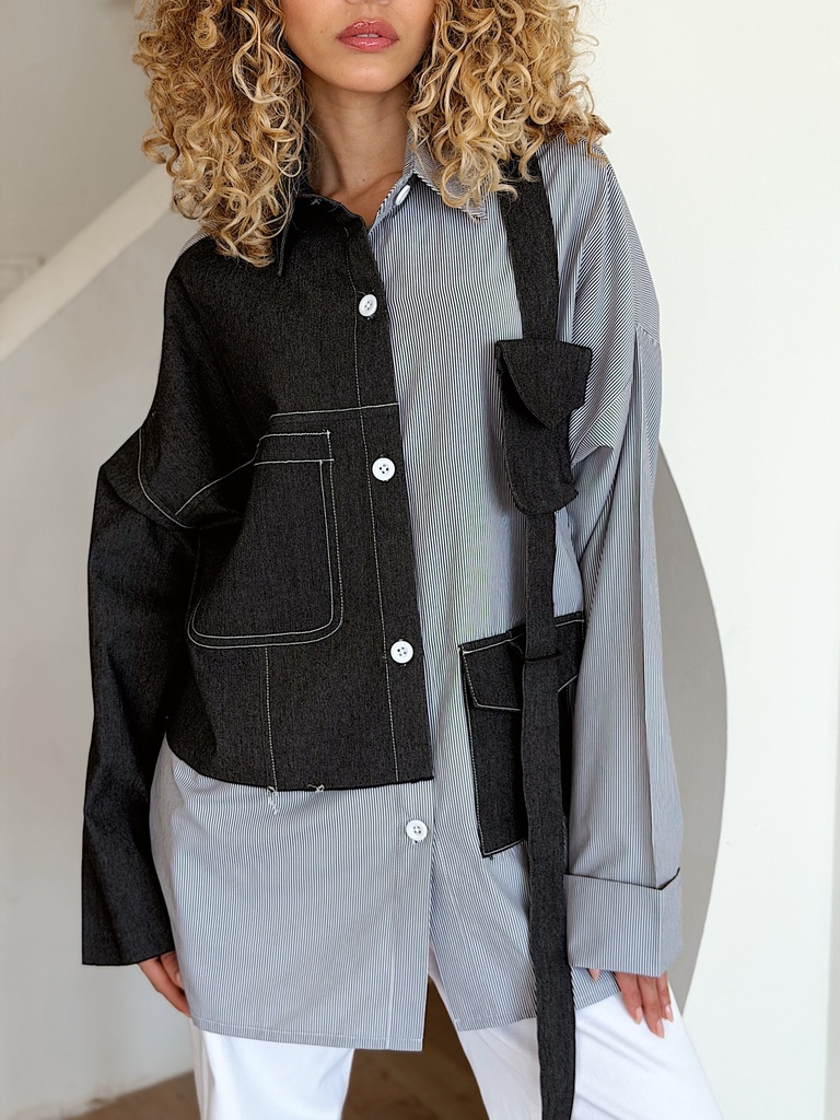 Casual Denim Detail Shirt