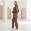 Casual Linen Belted Suit