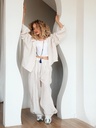Casual Striped Linen Suit