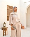 Collar Embroidered Satin Suit