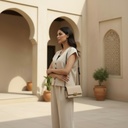 Button-Front Striped Vest Suit