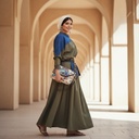 Denim Gabardine Skirt Set