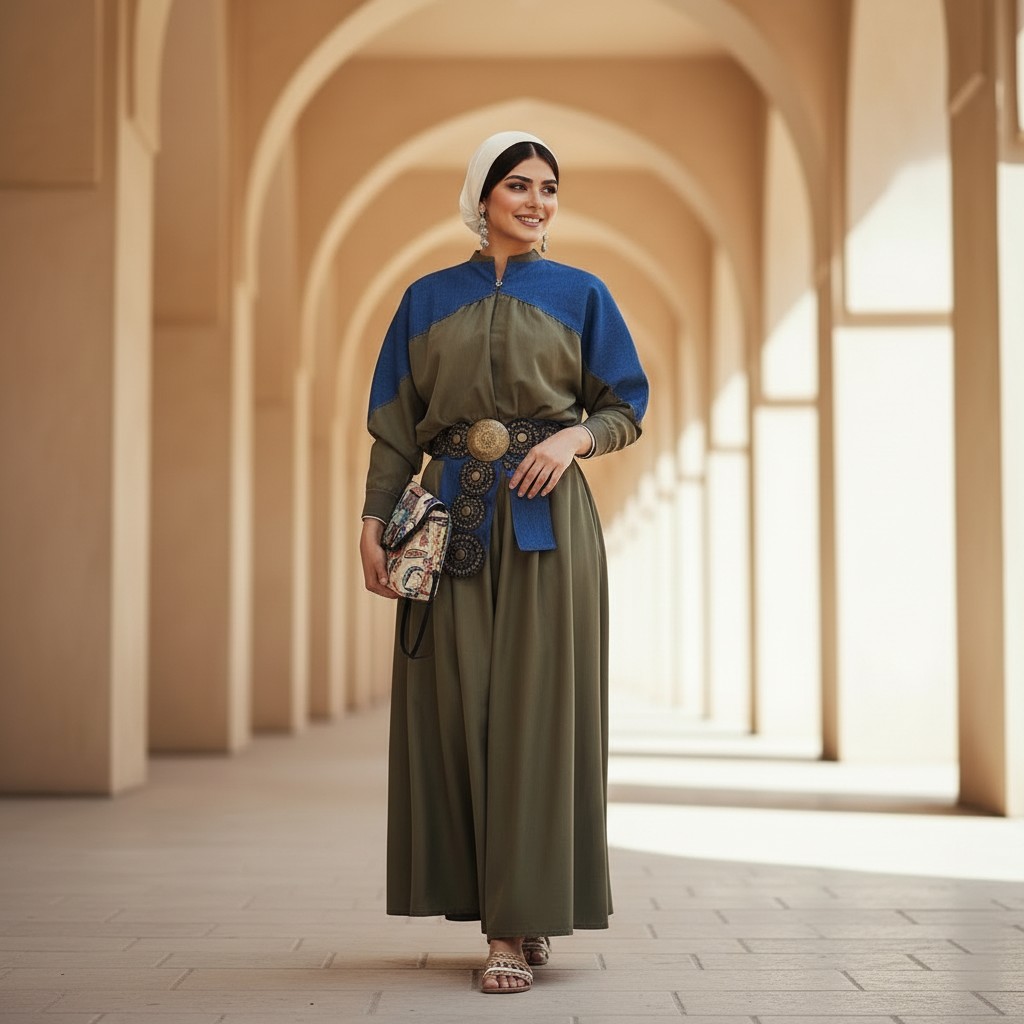 Denim Gabardine Skirt Set