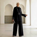 Embroidered Oversized Collar Satin Suit (Evening Wear)