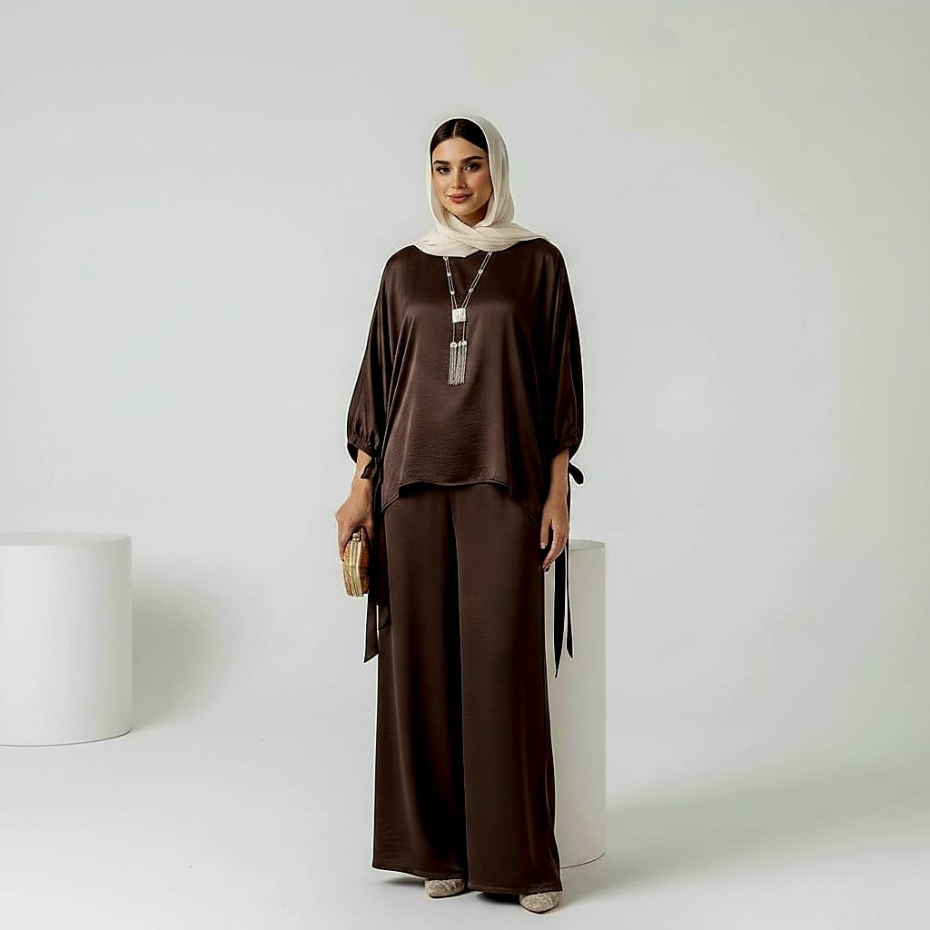 Shimmer High-Low Poncho Suit