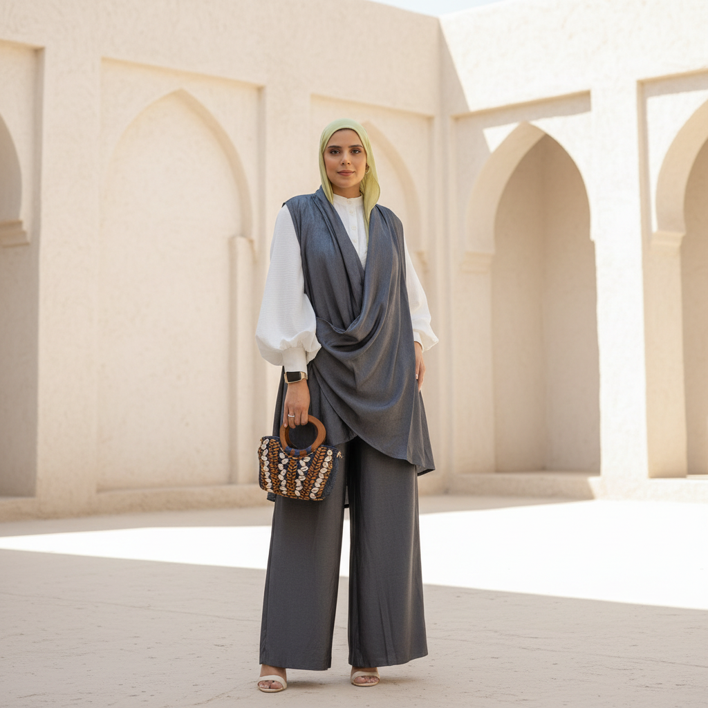 Shimmer Draped Detail Suit