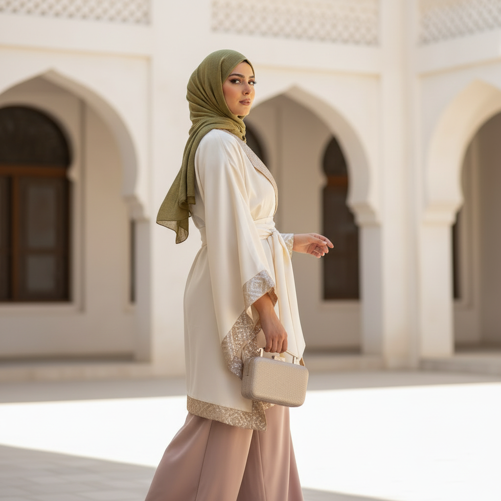 Embroiderd Satin Poncho