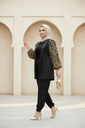 Lace Embroidered Sleeve Jacket Suit (2P) (S)