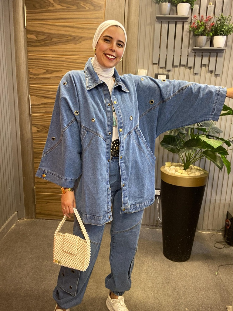 Studs Denim on Denim Set