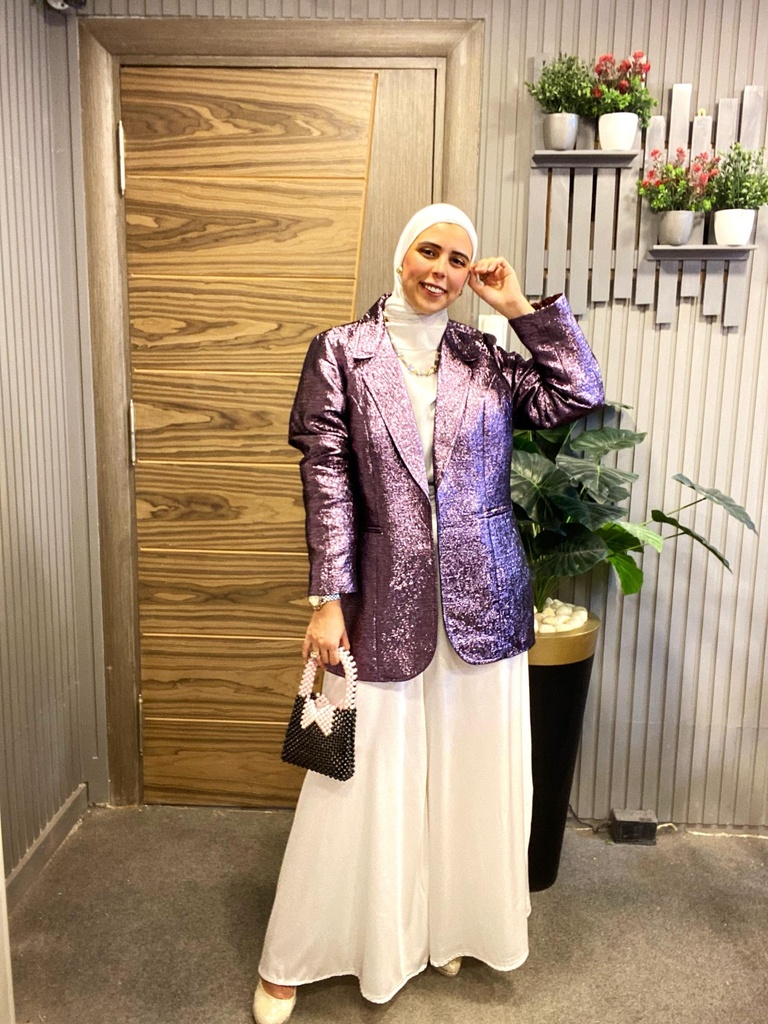 Shimmer Metallic Formal V Blazer