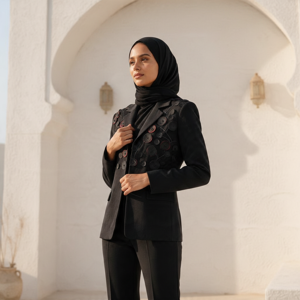Floral Appliqué Blazer