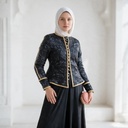 Victorian Shimmer Gold-Trimmed Jacket