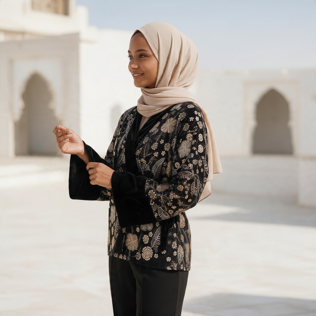 Embroidered Velvet  jacket
