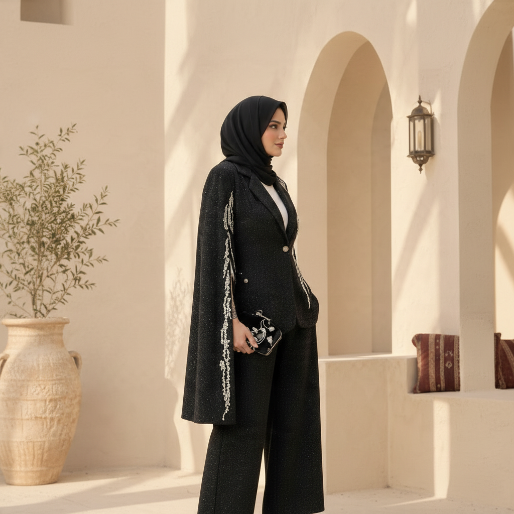 Embroidered Shimme Pants Suit (S)(2P)