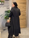 Long Pleated Satin Blazer