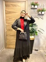 Long Pleated Satin Blazer