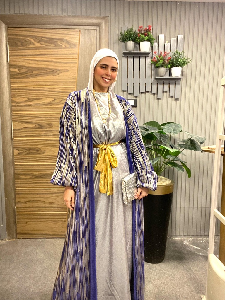 GHAILAM Shimmer Pleated Kaftan