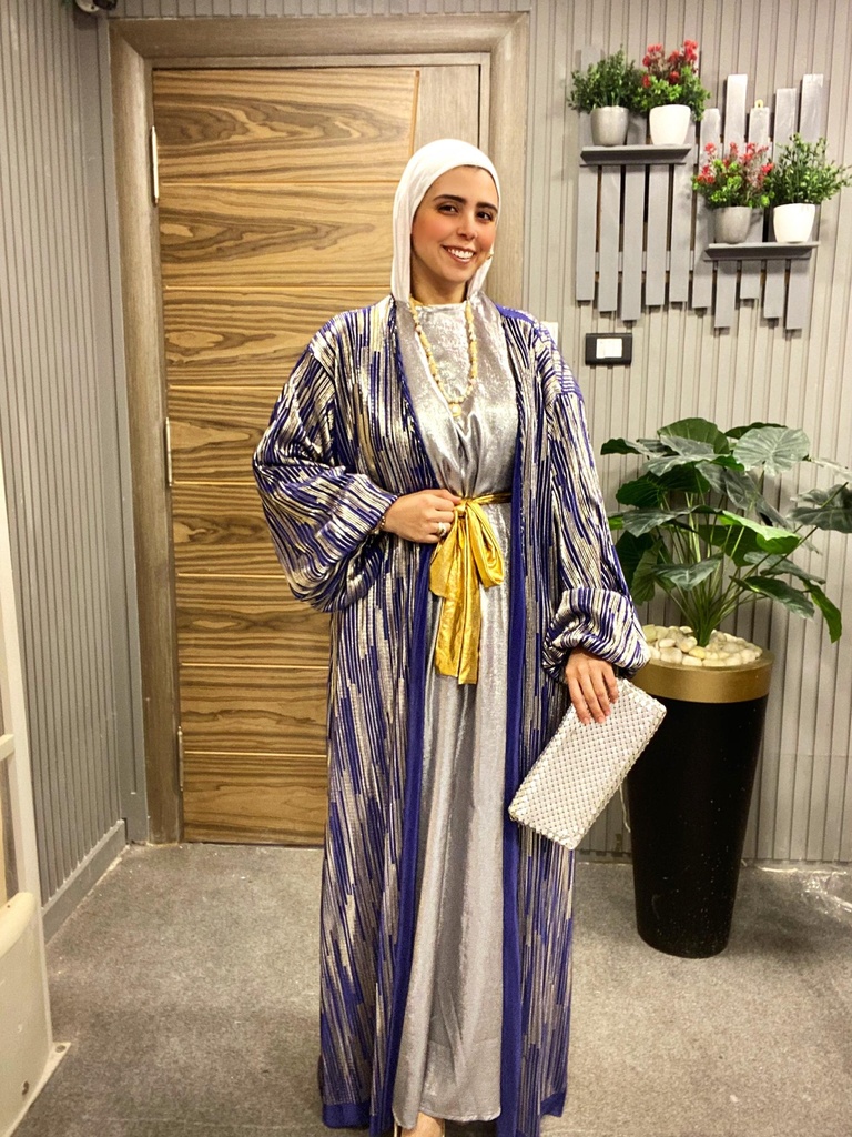 GHAILAM Shimmer Pleated Kaftan