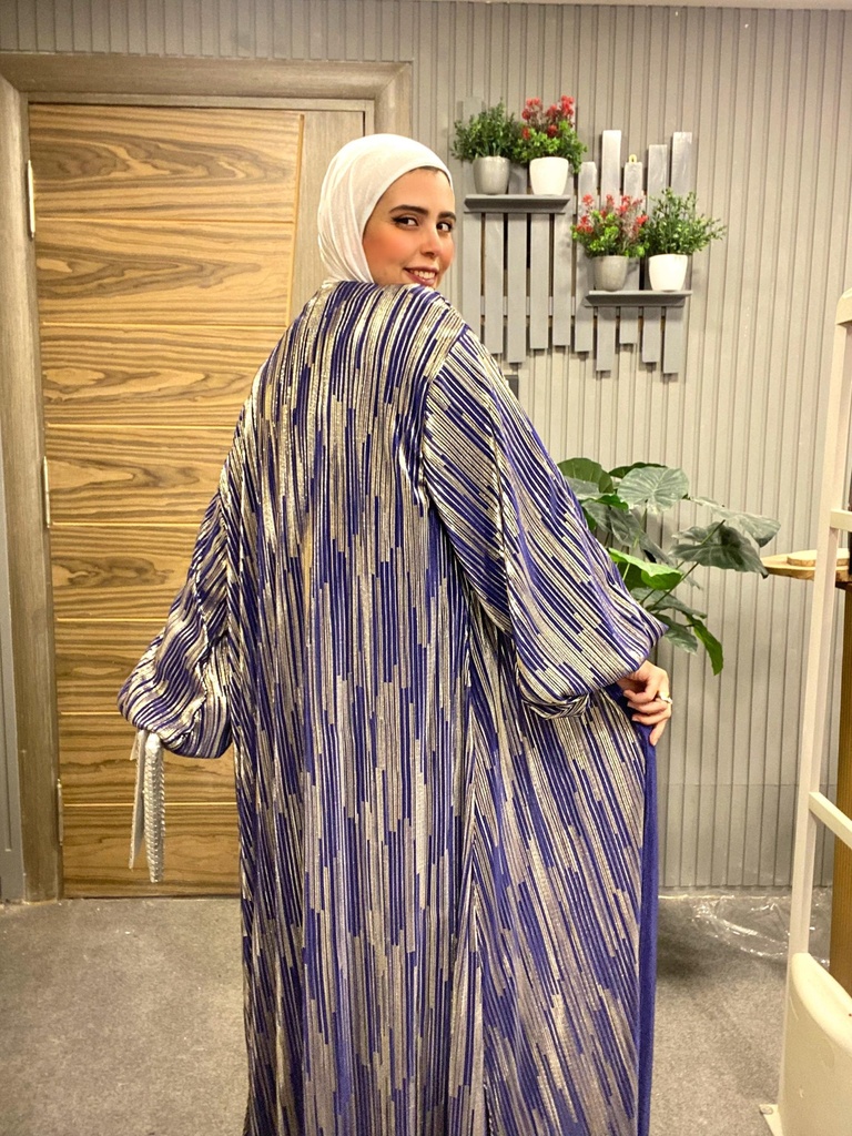 GHAILAM Shimmer Pleated Kaftan