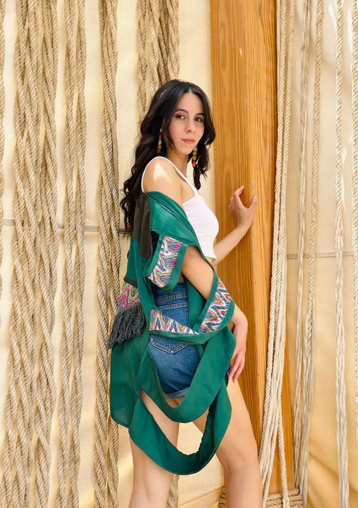 Gypsy Bohemian Vest In Green