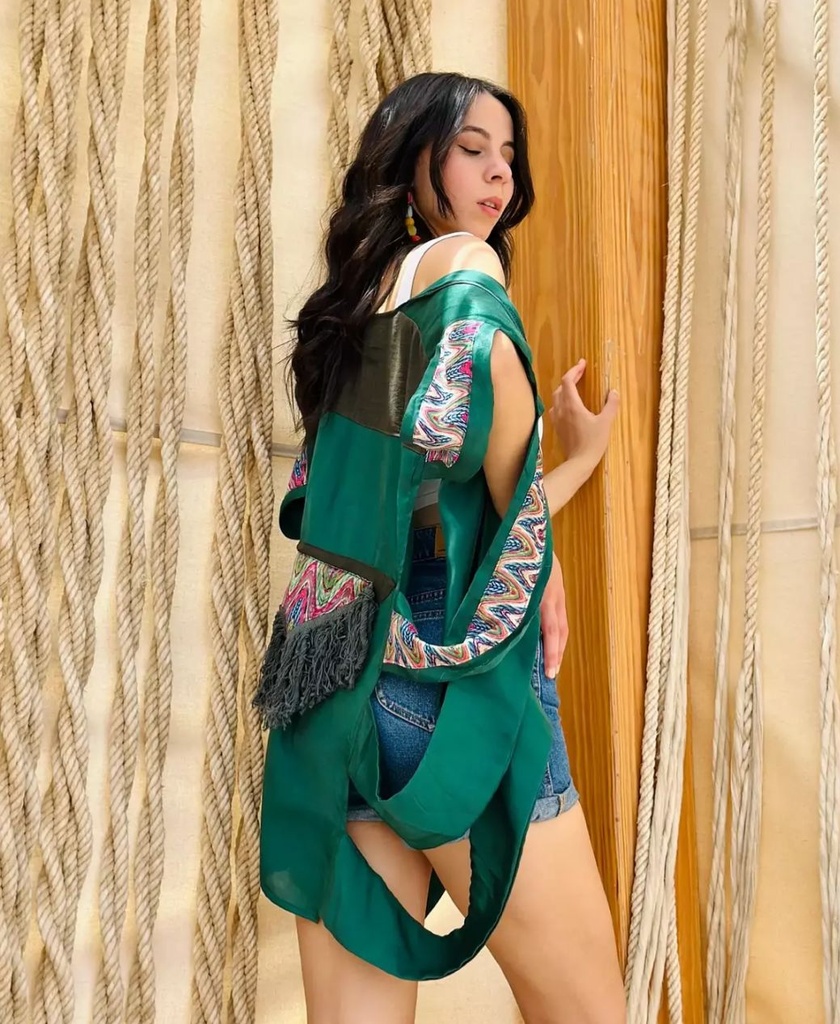 Gypsy Bohemian Vest In Green
