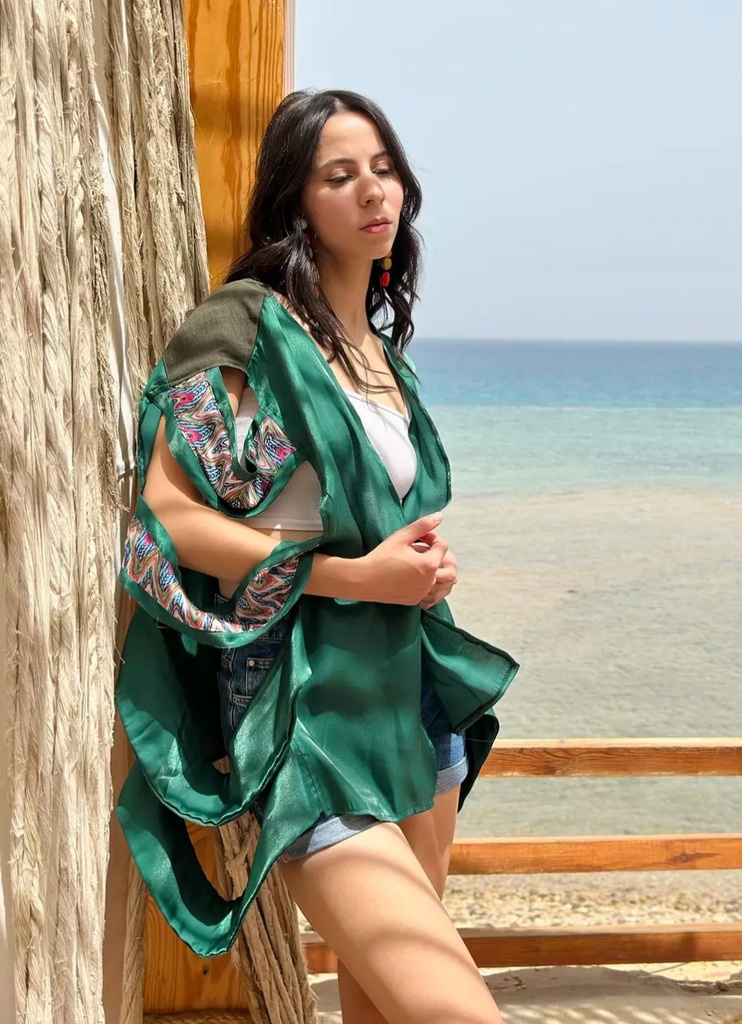 Gypsy Bohemian Vest In Green