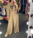 Abstract Print/Non Print Wide Leg Jumpsuit