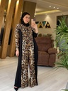 Abstract Print/Non Print Wide Leg Jumpsuit