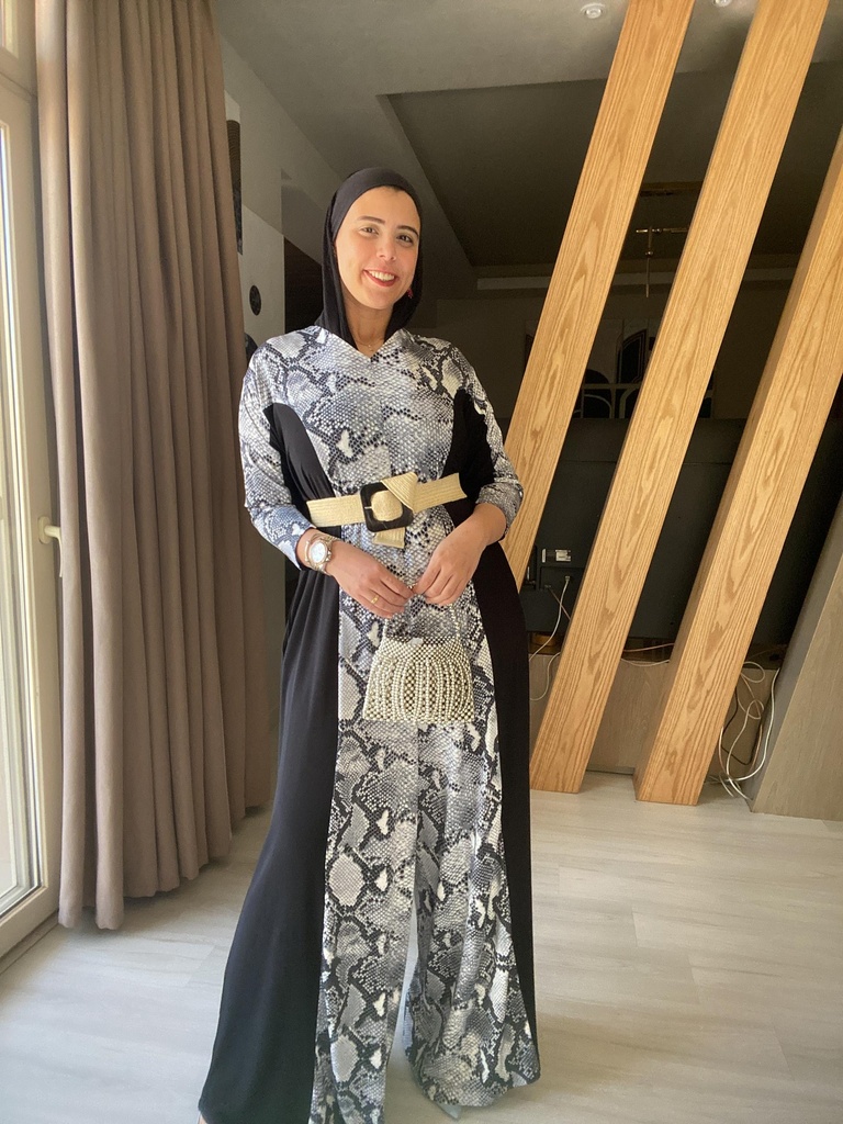 Abstract Print/Non Print Wide Leg Jumpsuit