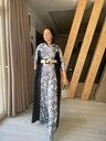 Abstract Print/Non Print Wide Leg Jumpsuit