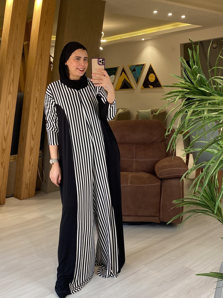 Abstract Print/Non Print Wide Leg Jumpsuit